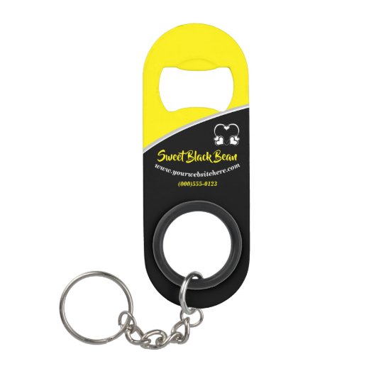 Sweet yellow Bean Promotional Business Sleutelhang Mini Flessenopener (Voorkant)