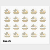 Sweet Yellow Damask Chicks Baby shower Sticker (Vel)