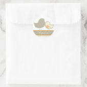 Sweet Yellow Damask Chicks Baby shower Sticker (Tas)