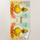 Sweet Yellow Duck Strandlaken – gepersonaliseerde  (Voorkant)