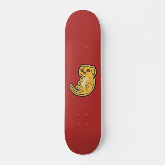 Sweet Yellow en Red Puppy Dog Design Skateboard (Voorkant)