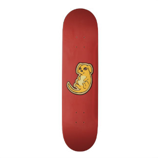 Sweet Yellow en Red Puppy Dog Design Skateboard