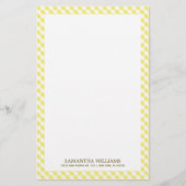 Sweet Yellow Gingham Pattern Briefpapier (Voorkant)
