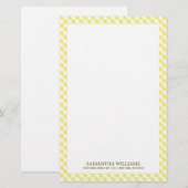 Sweet Yellow Gingham Pattern Briefpapier (Voorkant / Achterkant)