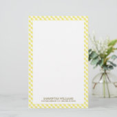 Sweet Yellow Gingham Pattern Briefpapier (Staand voorkant)