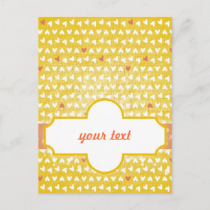 Sweet Yellow Little Hearts Briefkaart
