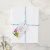 Sweet Yellow Pink Wildflower Script Baby shower Cadeaulabel (Met Touw)