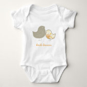 Sweet Yellow Whimsical Schattige Damask Chicks T-s Romper (Voorkant)