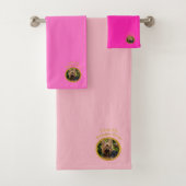 Sweet Yorkshire doodsbange kleine hond (roze) Bad Handdoek (Insitu)
