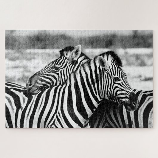 Sweet Zebra Paar zwart-wit, Jigzaag Puzzle Legpuzzel (Horizontaal)