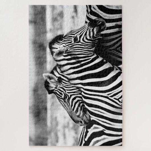 Sweet Zebra Paar zwart-wit, Jigzaag Puzzle Legpuzzel (Verticaal)