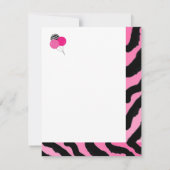 Sweet Zebra verjaardagsuitnodiging Kaart (Achterkant)