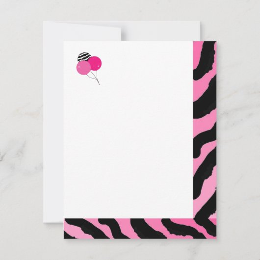 Sweet Zebra verjaardagsuitnodiging Kaart (Achterkant)