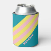 Sweet Zee Kiss Stripes met naam Blikjeskoeler (Blikje Voorkant)