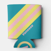 Sweet Zee Kiss Stripes met naam Blikjeskoeler (Achterkant)