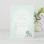 Sweet Zee Turtle Baby shower Invitation Kaart (Staand voorkant)