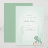 Sweet Zee Turtle Baby shower Invitation Kaart (Voorkant / Achterkant)