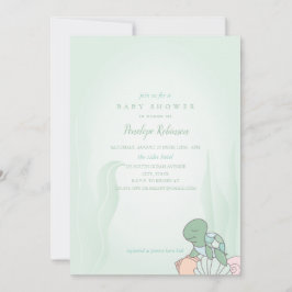 Sweet Zee Turtle Baby shower Invitation Kaart