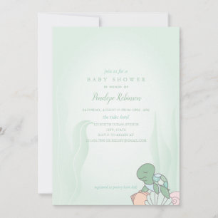 Sweet Zee Turtle Baby shower Invitation Kaart