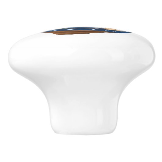 Sweet zeilboot nautische kwekerij Kustkust Kinder  Keramische Knop (Zijkant)