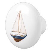 Sweet zeilboot nautische kwekerij Kustkust Kinder  Keramische Knop (Rechts)