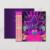 SWEET ZESTIEN 16e Verjaardag Feest Fun Ticket Kaart (Voorkant / Achterkant)