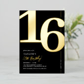 Sweet Zestien 16e verjaardag Folie uitnodiging (Staand Voorkant)