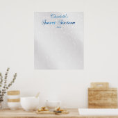 Sweet-zestien, blauw, Faux Glitter, Guest Sign in, Poster (Keuken)