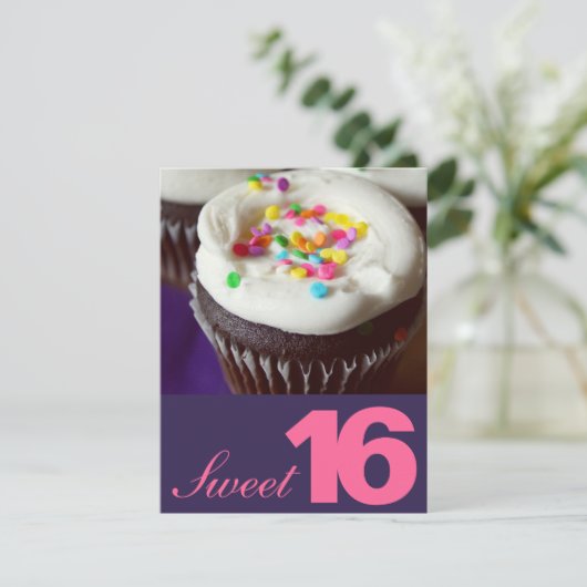 Sweet Zestien feestelijke uitnodigingen (Staand voorkant)