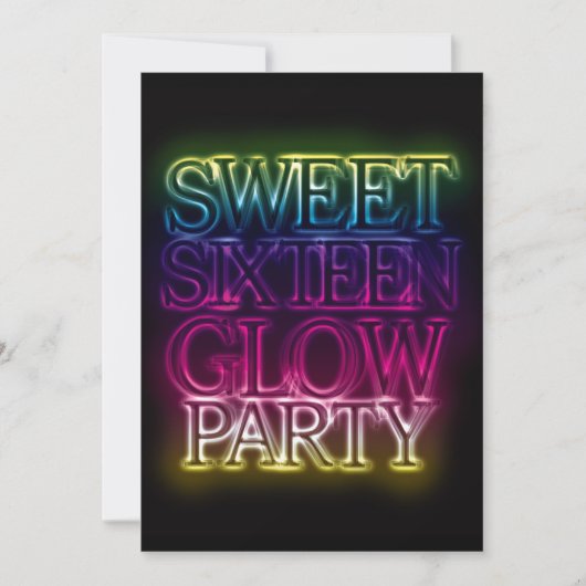Sweet zestien GLOW-PARTIJ gloed in het donker Kaart (Voorkant)