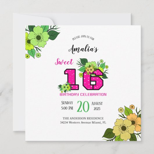 Sweet-zestien Kaart (Voorkant)