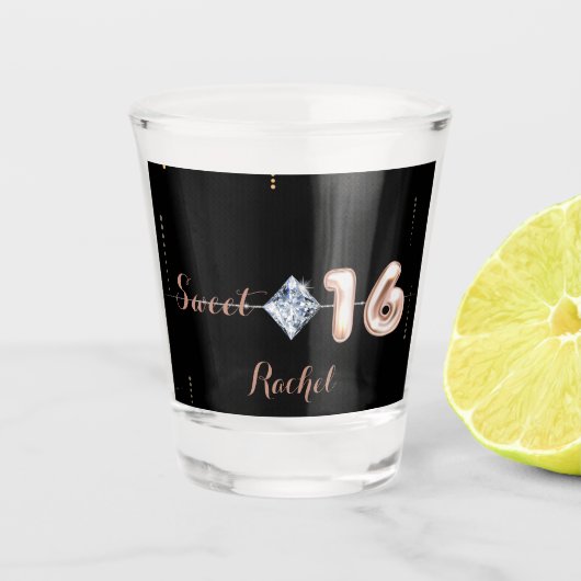 Sweet zestien-kantsglas shot glas (Voorkant)