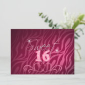 Sweet zestien met een uitnodiging van de Bling Bir (Staand voorkant)