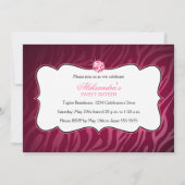 Sweet zestien met een uitnodiging van de Bling Bir (Achterkant)