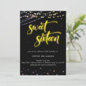 Sweet zestien neonlichten verjaardag kaart (Staand voorkant)