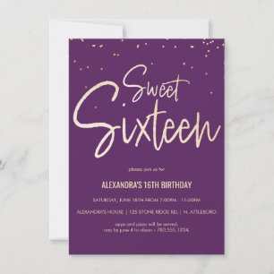 Sweet Zestien Paarse en goudfeesten Kaart