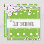 Sweet Zestien Partij Uitnodiging - Groen Roze - St (Voorkant / Achterkant)
