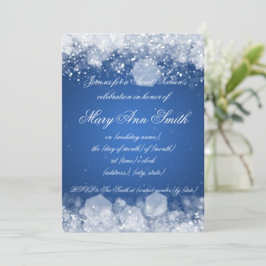 Sweet Zestien-partijen-mousserende nacht 2 Blauw Kaart (Staand voorkant)