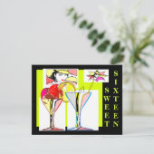 Sweet Zestien Pop-Art Indulgence Party uitnodiging (Staand voorkant)