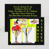 Sweet Zestien Pop-Art Indulgence Party uitnodiging (Voorkant / Achterkant)