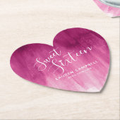 Sweet zestien roze, moderne kunstwas kartonnen onderzetters (Gekanteld)