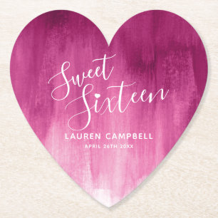 Sweet zestien roze, moderne kunstwas kartonnen onderzetters