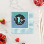 Sweet Zestien Verjaardag Blauwgroen Aqua Glitter M Servet (Insitu)
