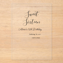Sweet zestien verjaardag brunch 16e verjaardag naa acryl uitnodigingen