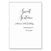 Sweet zestien verjaardag brunch 16e verjaardag naa kaart (Achterkant)