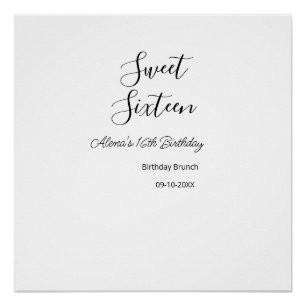 Sweet zestien verjaardag brunch 16e verjaardag naa perfect poster