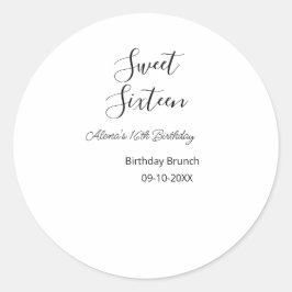 Sweet zestien verjaardag brunch 16e verjaardag naa ronde sticker