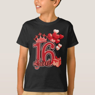 Sweet zestien verjaardag rood t-shirt