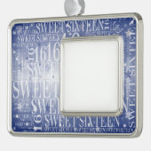 Sweet-zestien Verzilverd Omlijst Ornament (Links)