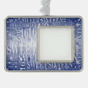 Sweet-zestien Verzilverd Omlijst Ornament